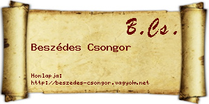 Beszédes Csongor névjegykártya