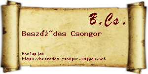 Beszédes Csongor névjegykártya